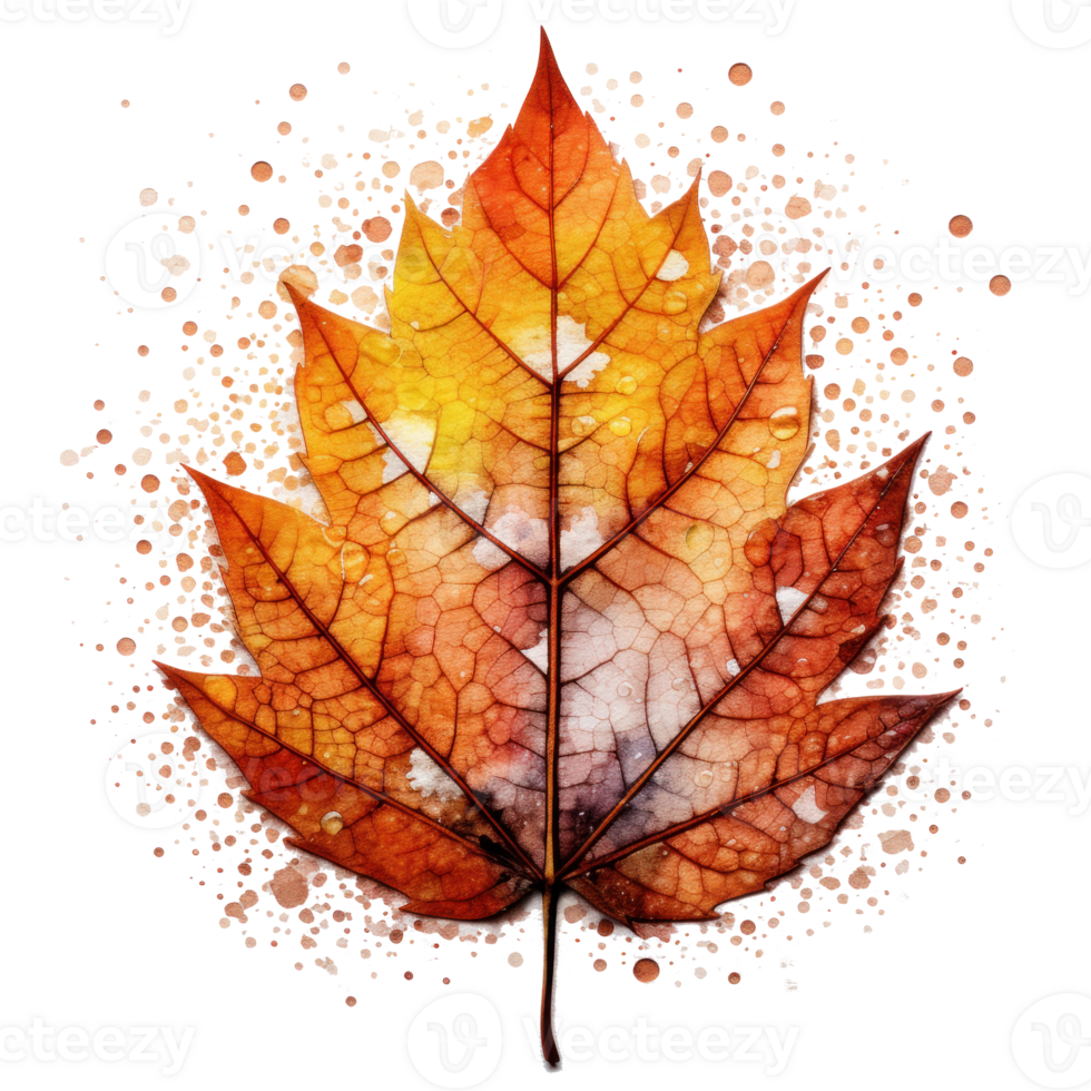 Autumn leaf isolated. Illustration png