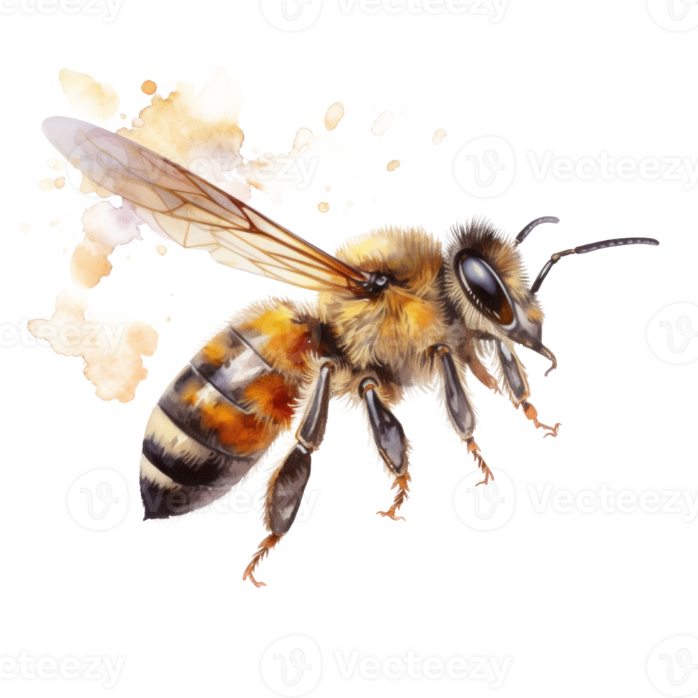 Honey bee isolated. Illustration png