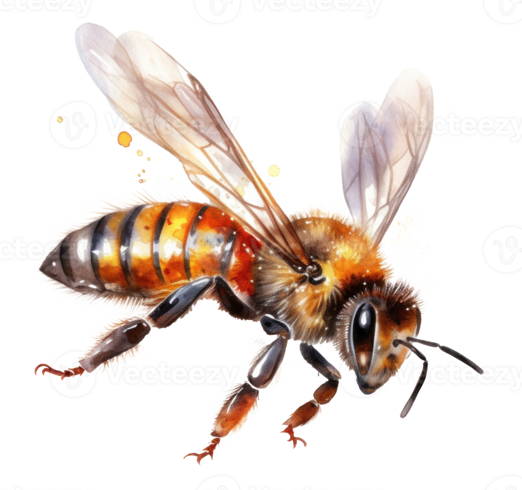 Honey bee isolated. Illustration png