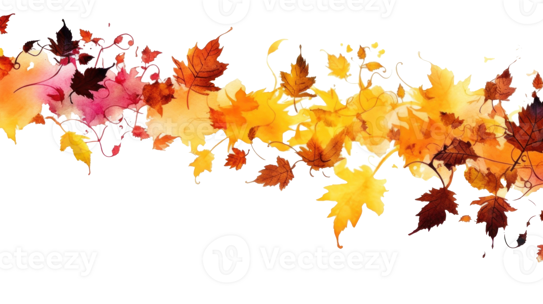 Autumn leaves frame. Illustration png
