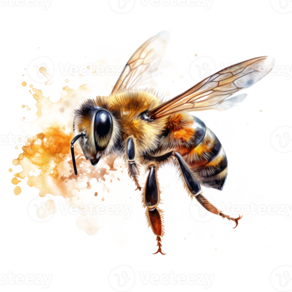 Honey bee isolated. Illustration png