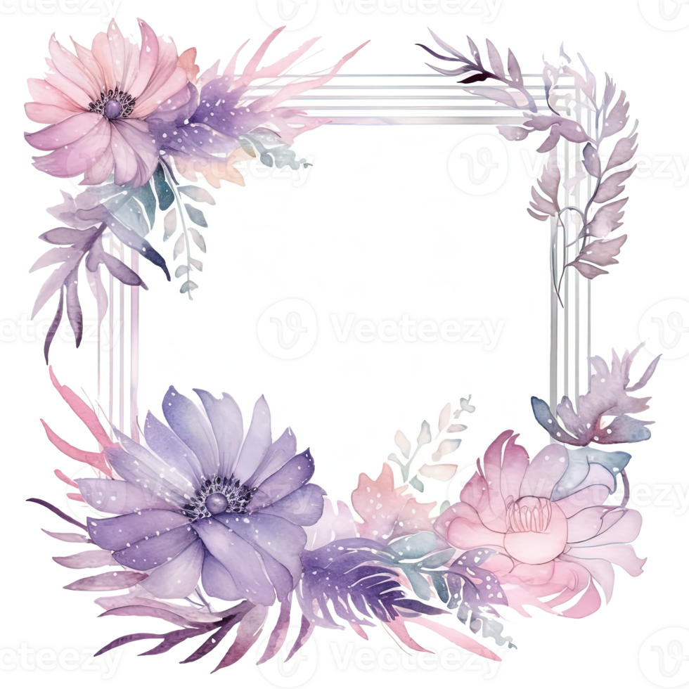 aguarela floral quadro. ilustração ai generativo png