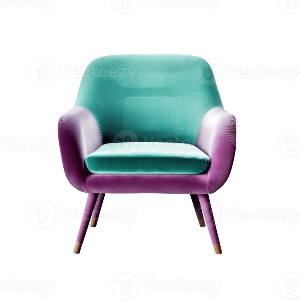 Modern vivid armchair isolated. Illustration png