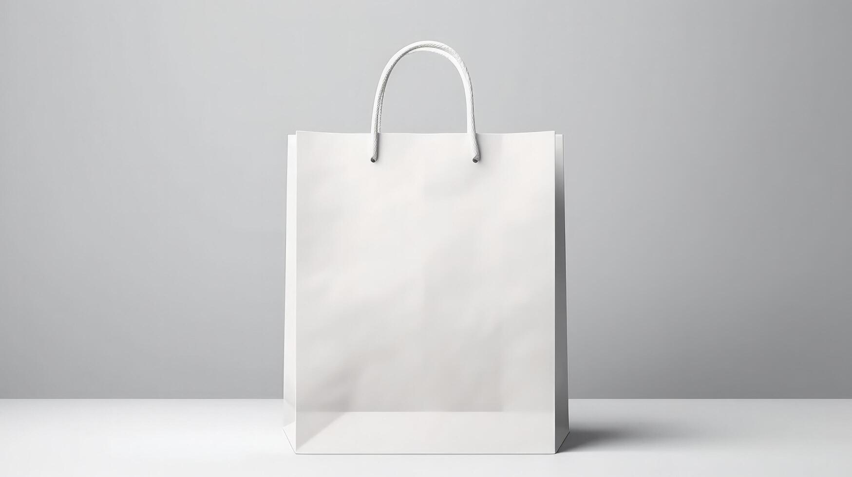 blanco papel compras bolsa. ilustración ai generativo foto