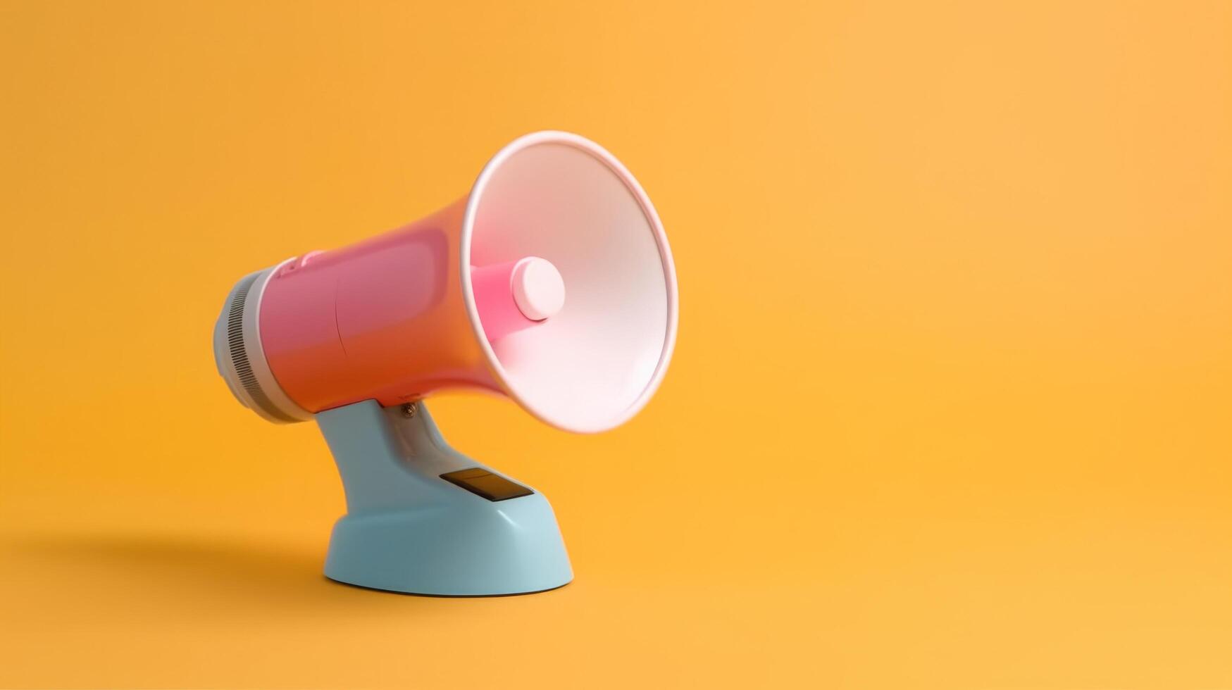 Megaphone on vivid background. Illustration photo