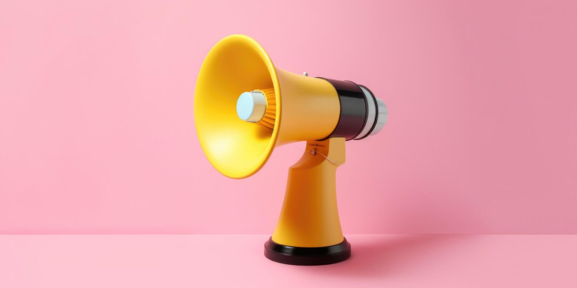 Megaphone on vivid background. Illustration photo