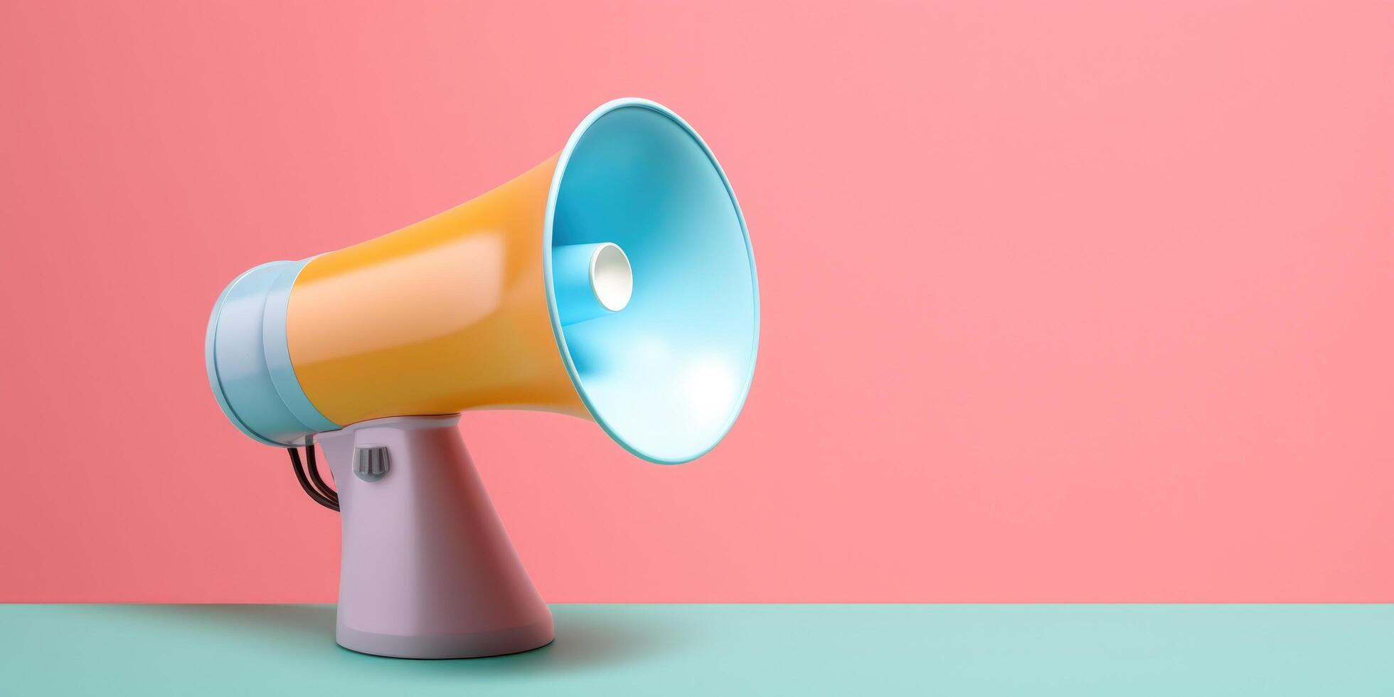 Megaphone on vivid background. Illustration photo