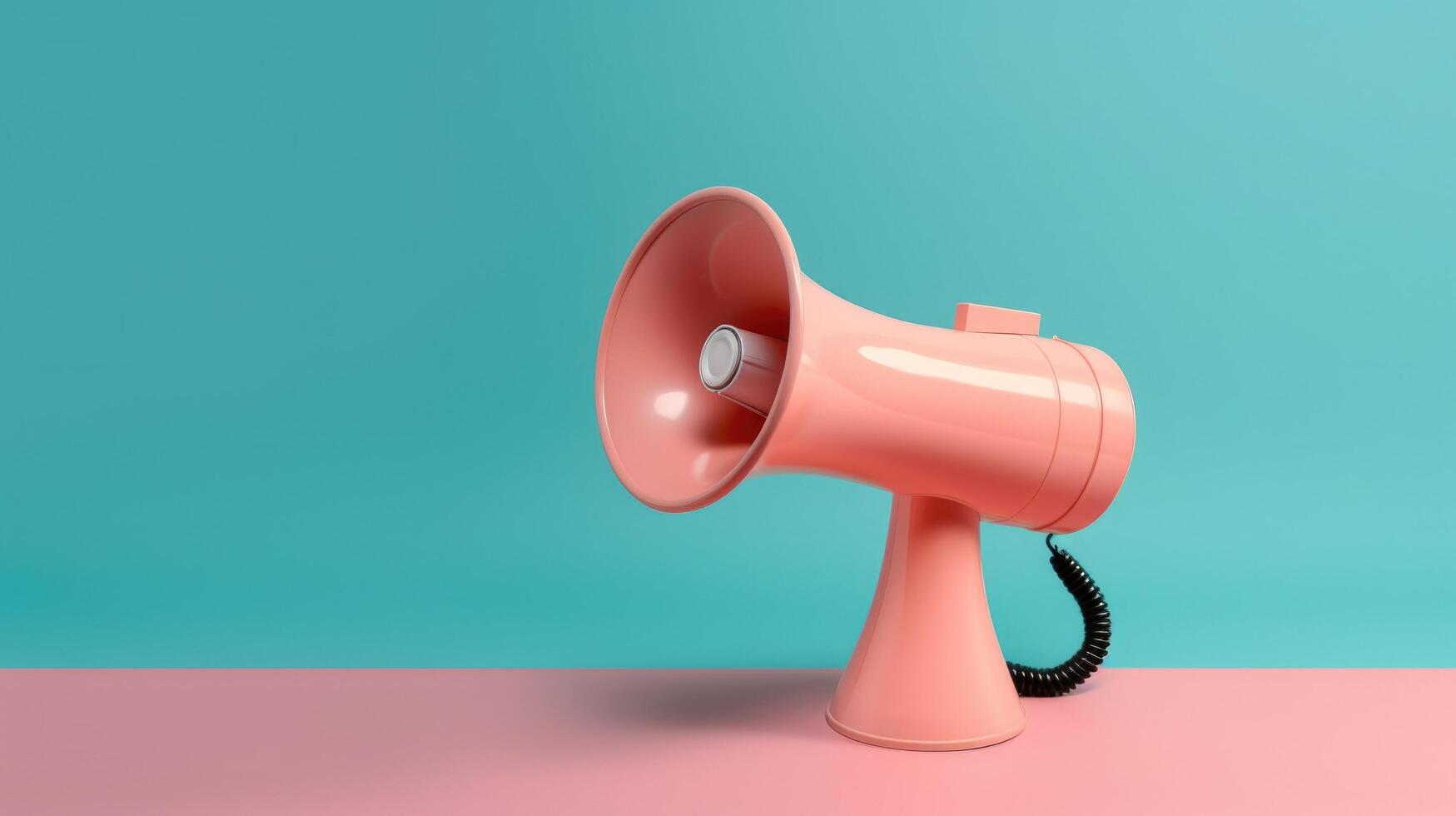 Megaphone on vivid background. Illustration photo