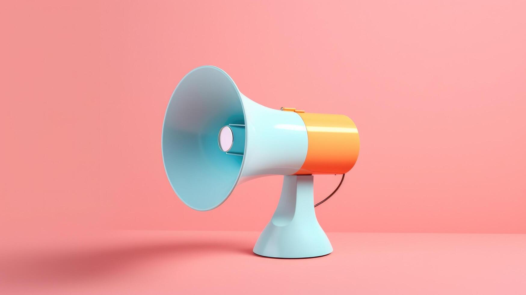 Megaphone on vivid background. Illustration photo