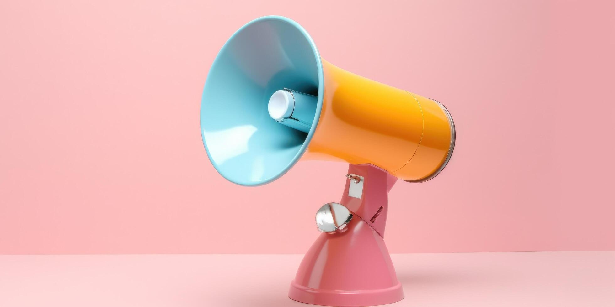 Megaphone on vivid background. Illustration photo