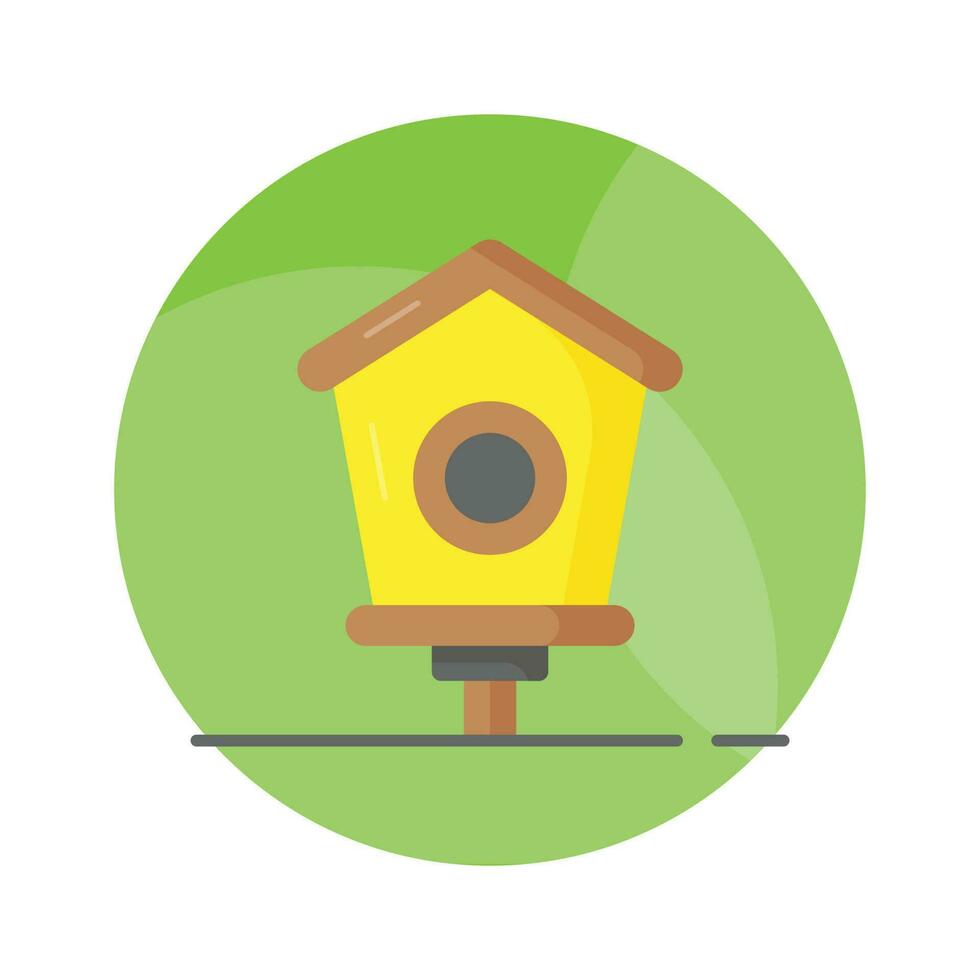 Check this beautifully designed vector of bird hose in editable style, nesting box of birds