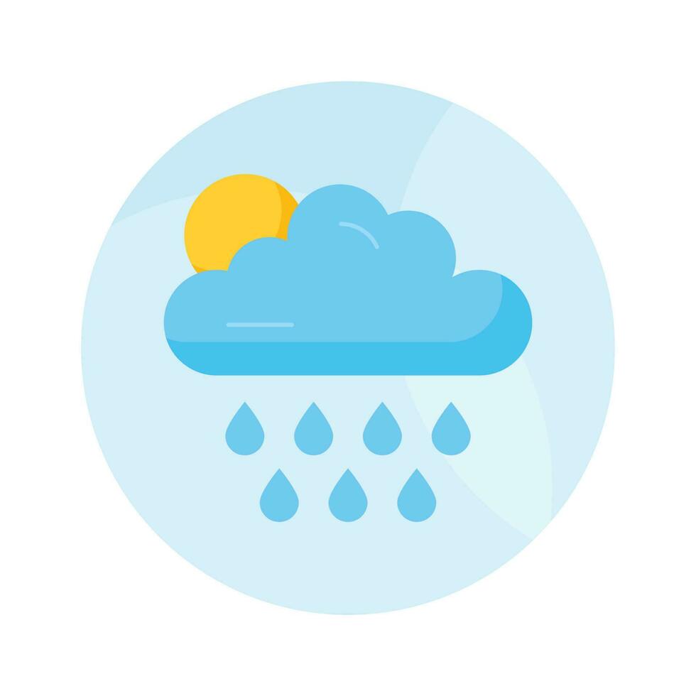 An editable icon of rainy cloud in modern style, ready to use vector