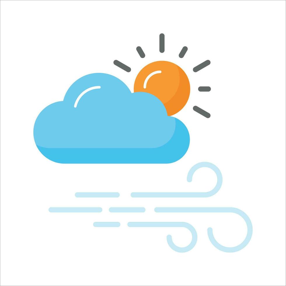 Sun with clouds denoting concept vector of weather in trendy style, premium icon