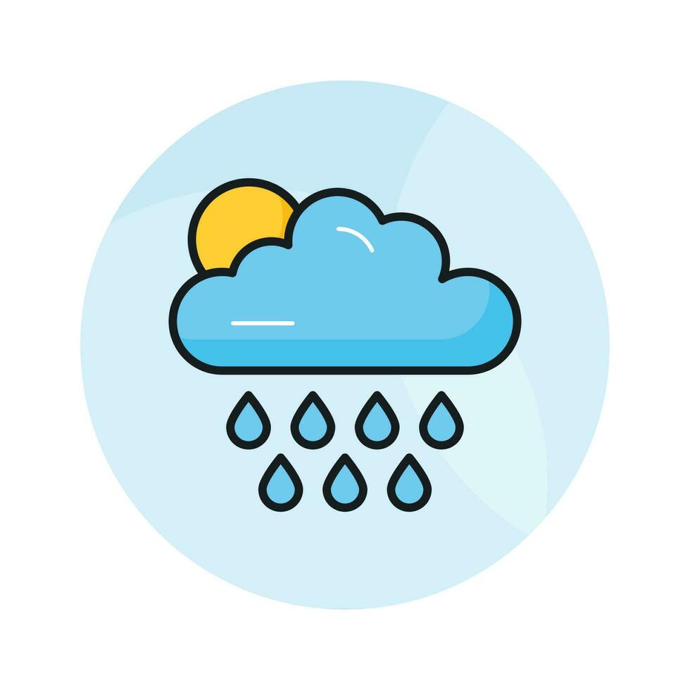 An editable icon of rainy cloud in modern style, ready to use vector