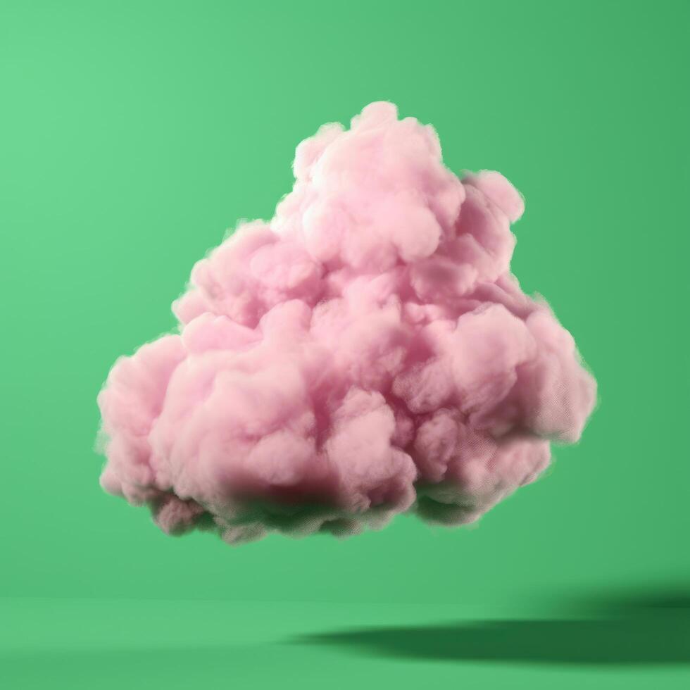 Realistic cloud. Pink and green. Illustration photo