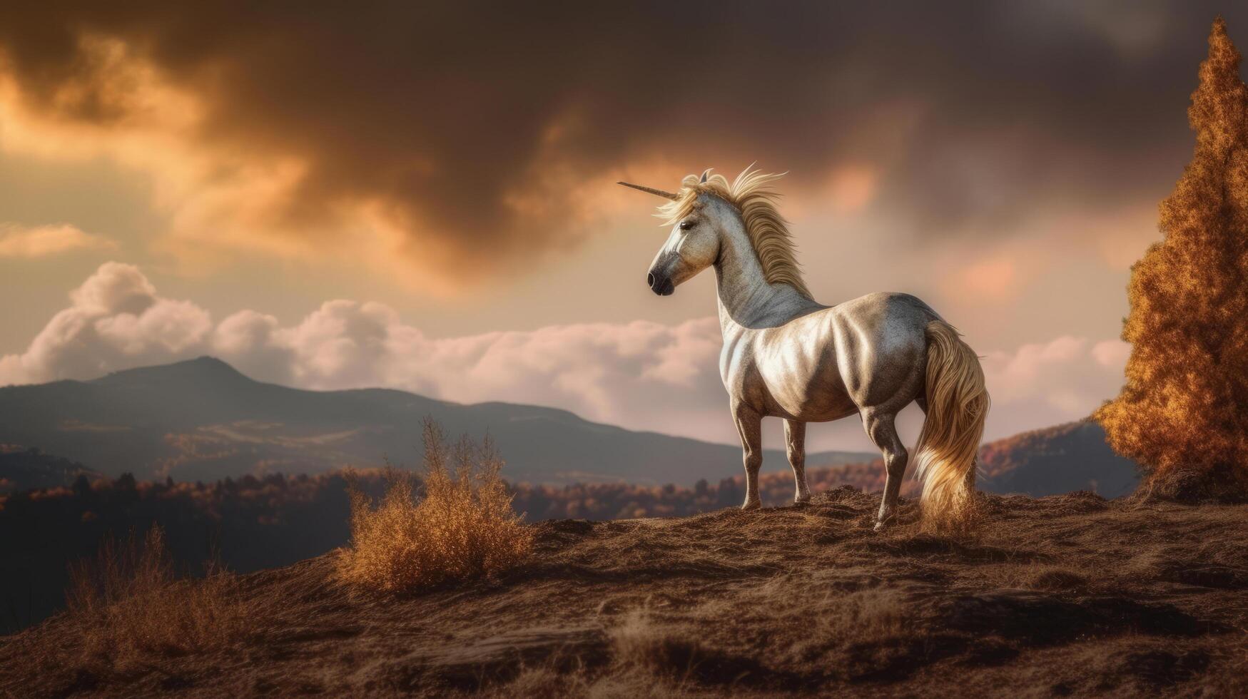 Unicorn. Illustration AI Generative photo