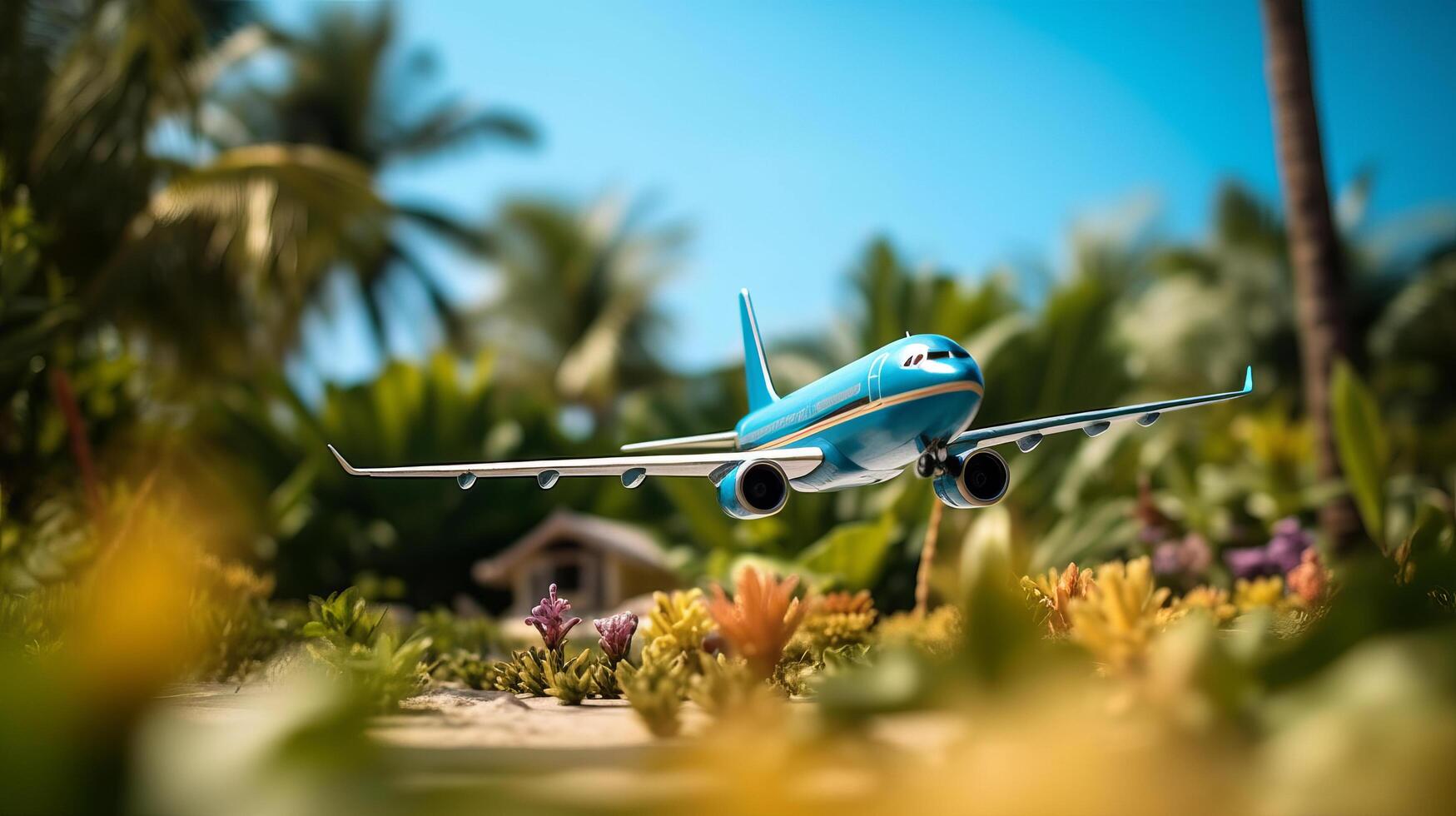 avión en cielo antecedentes. ilustración ai generativo foto