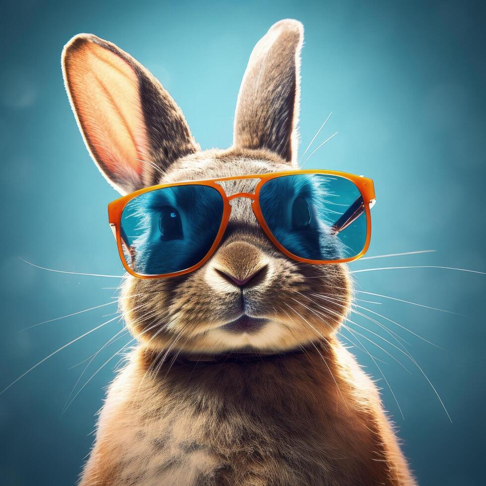 Cool rabbit in sunglasses. Illustration photo