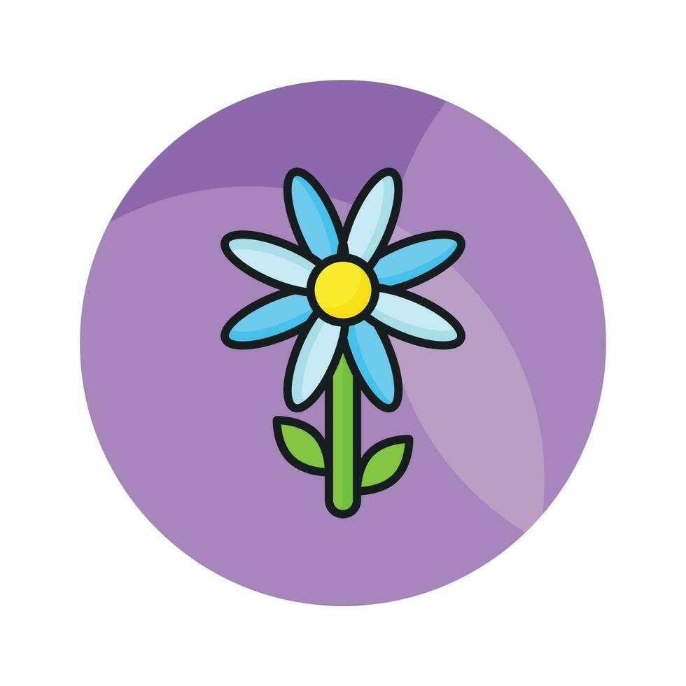 Beautiful flowers of cherry blossom in modern style, well designed icon of flowers vector