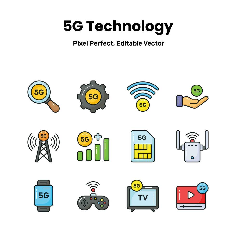 Transform your projects with our 5G network icons Add a touch of sophistication and convey the promise of lightning-fast connectivity to captivate your audience vector
