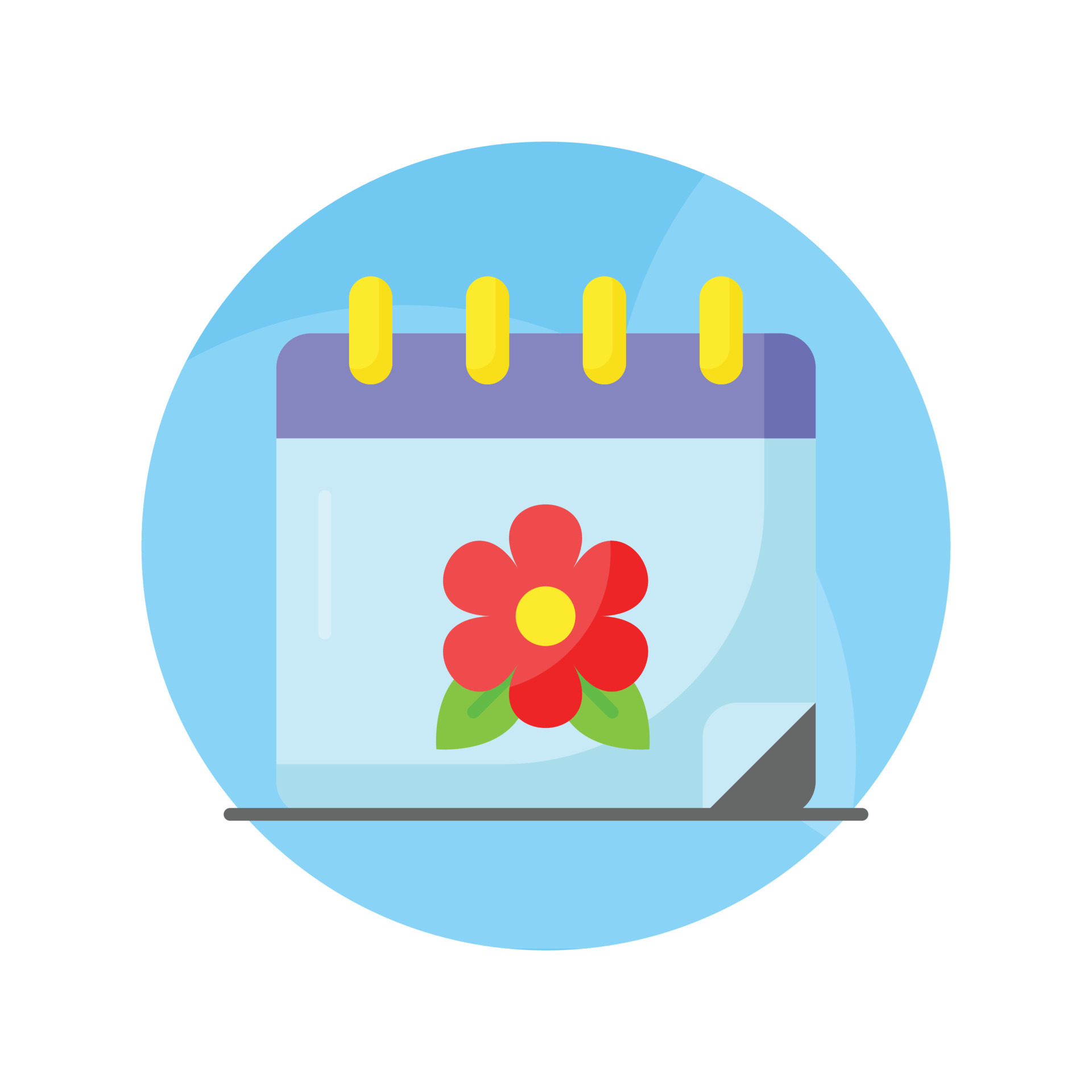 Flower On Calendar Denoting Concept Vector Of Spring Calendar In flower-on-calendar-denoting-concept-vector-of-spring-calendar-in