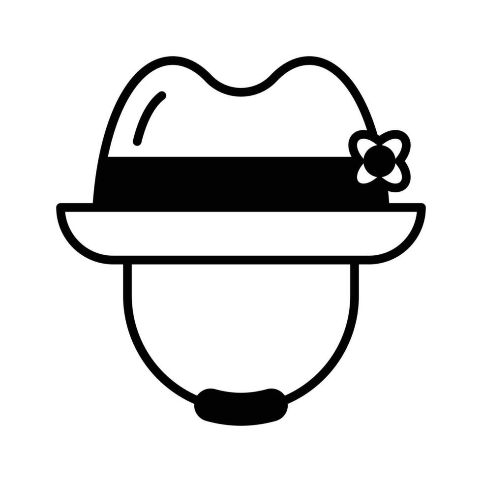 un increíble icono de sombrero en editable estilo aislado en blanco antecedentes vector