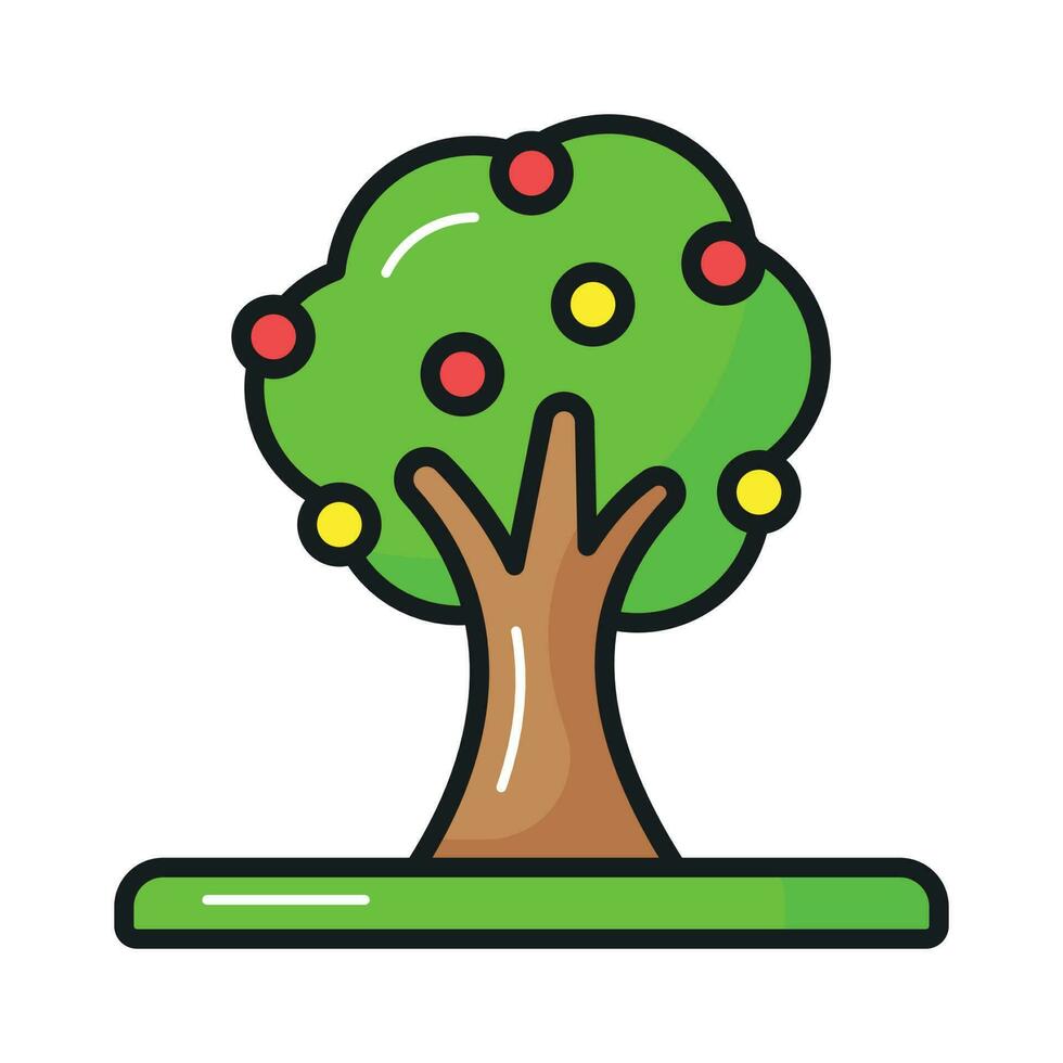 An amazing vector of fruit tree in editable style, fresh fruit tree icon