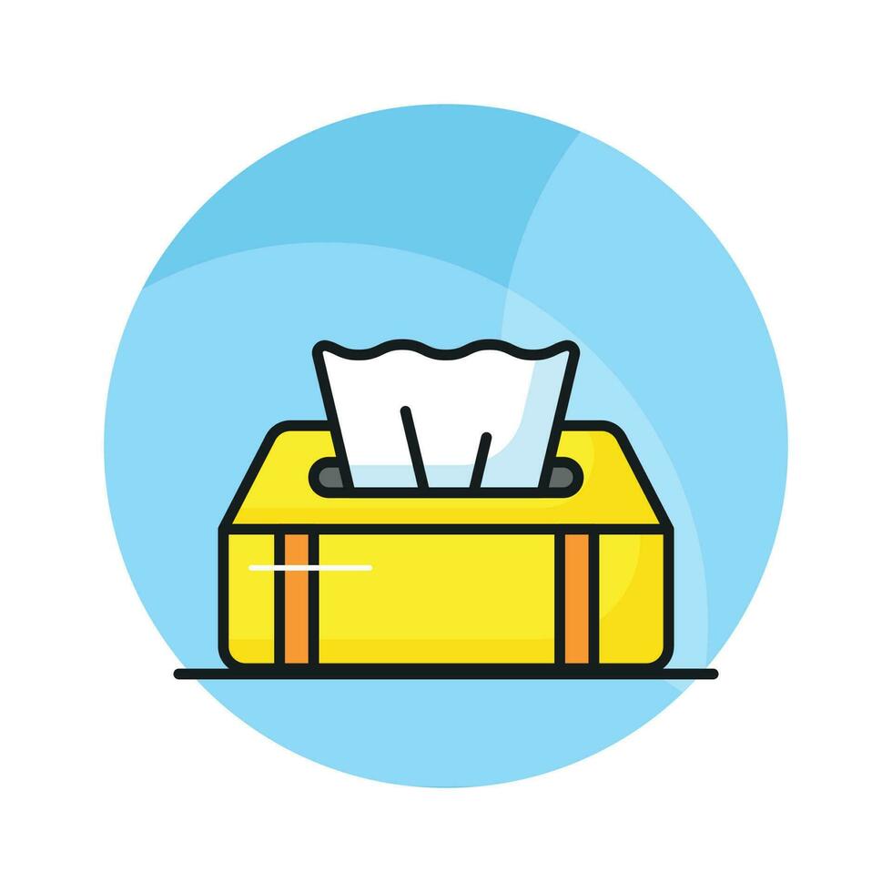 An icon of tissue box in trendy style, ready to use icon, hygiene accessory vector