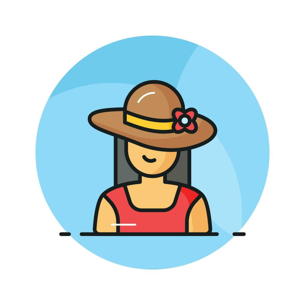 Get hold on this carefully crafted vector of woman avatar in modern style