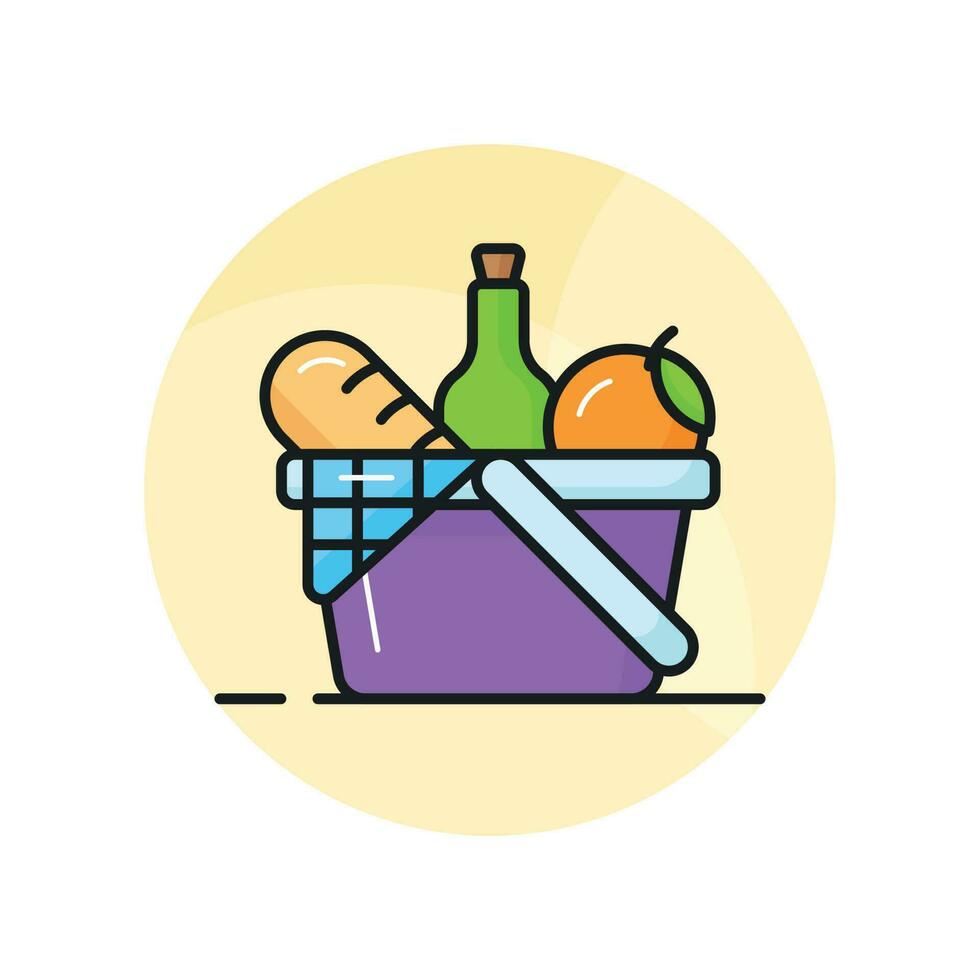 Grab this creatively designed icon of fruit basket in modern style, ready to use icon vector