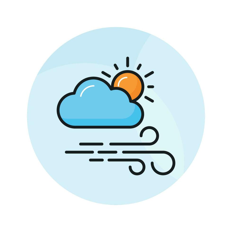 Sun with clouds denoting concept vector of weather in trendy style, premium icon