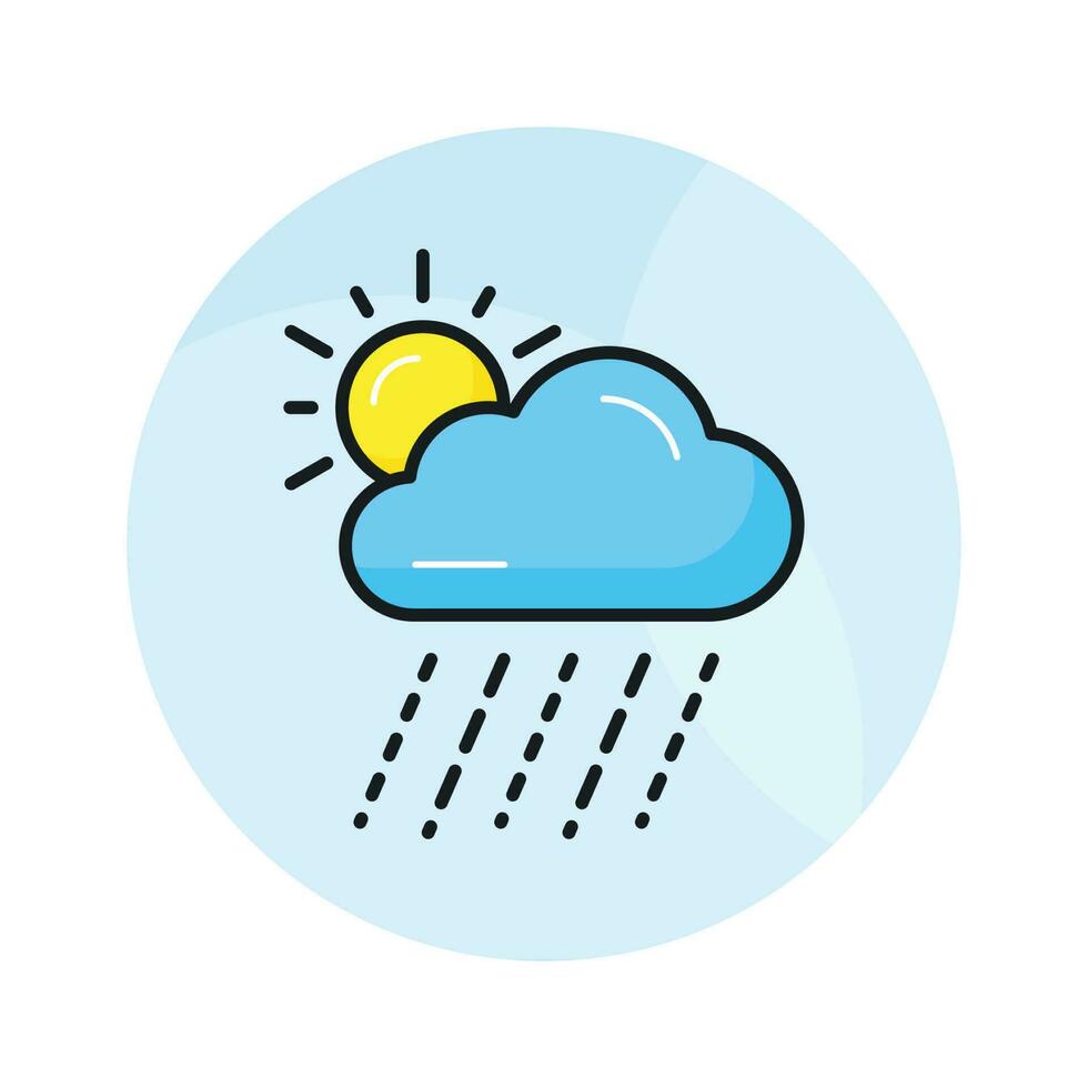 An editable icon of rainy cloud in modern style, ready to use vector