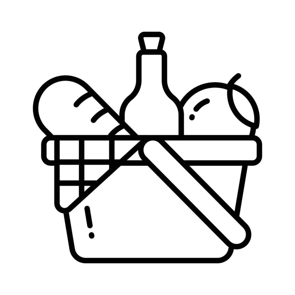 Grab this creatively designed icon of fruit basket in modern style, ready to use icon vector