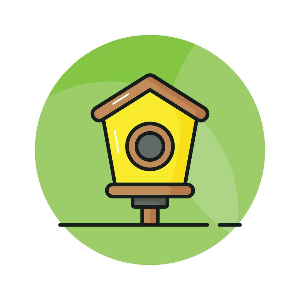 Check this beautifully designed vector of bird hose in editable style, nesting box of birds