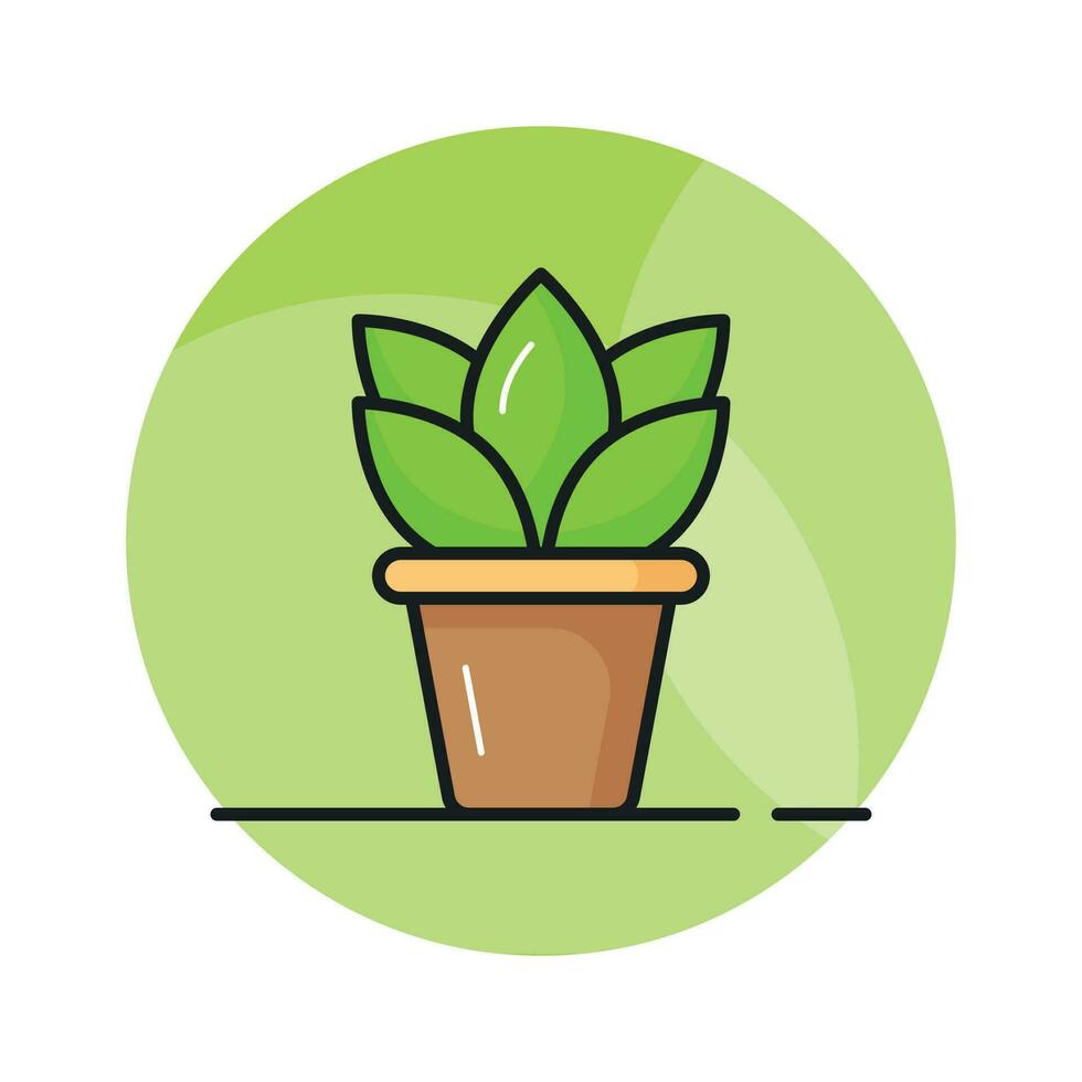 Outdoor decorative plant, an icon of plant pot in trendy style, ready to use vector