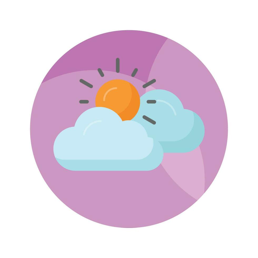 Sun with clouds denoting concept vector of weather in trendy style, premium icon
