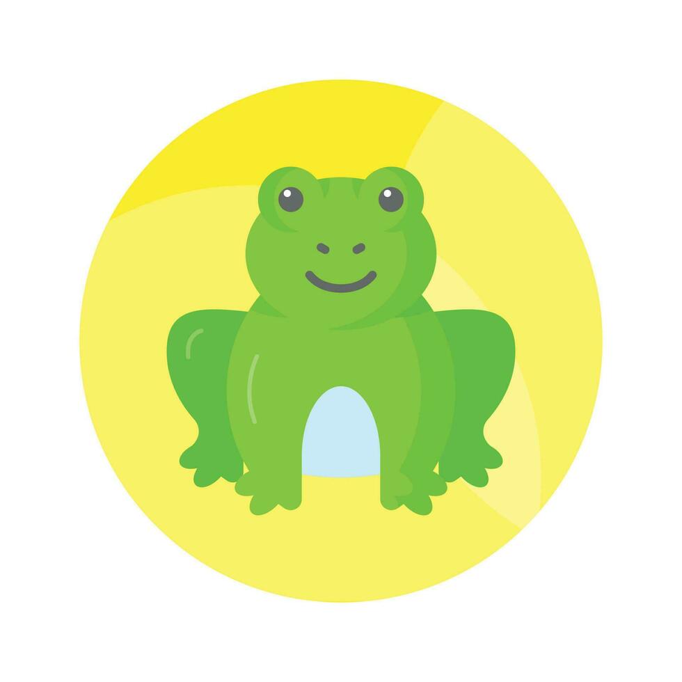 An amazing vector of frog in editable style, isolated on white background