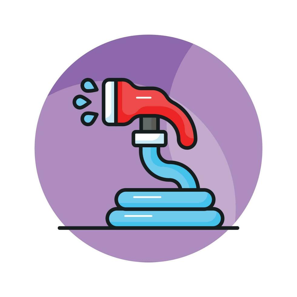 An editable icon of garden hose, water pipe vector, garden equipment vector