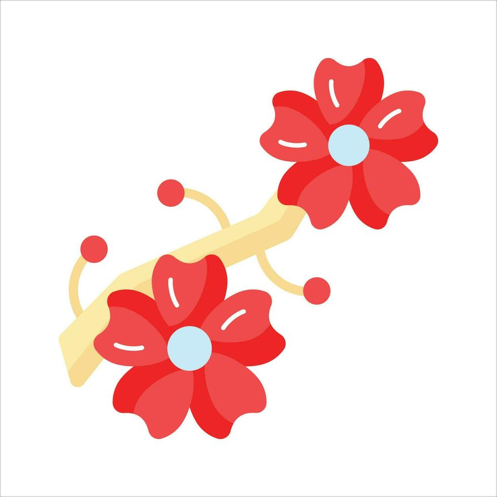 Beautiful flowers of cherry blossom in modern style, well designed icon of flowers vector