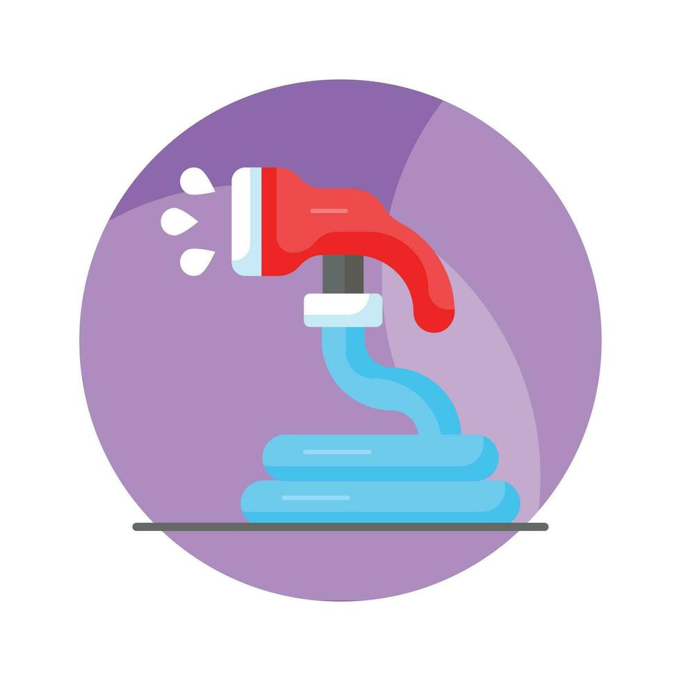 An editable icon of garden hose, water pipe vector, garden equipment vector