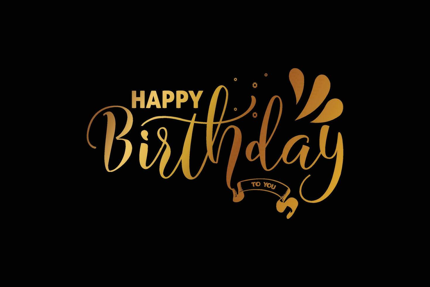 Happy birthday hand drawn lettering design template. vector