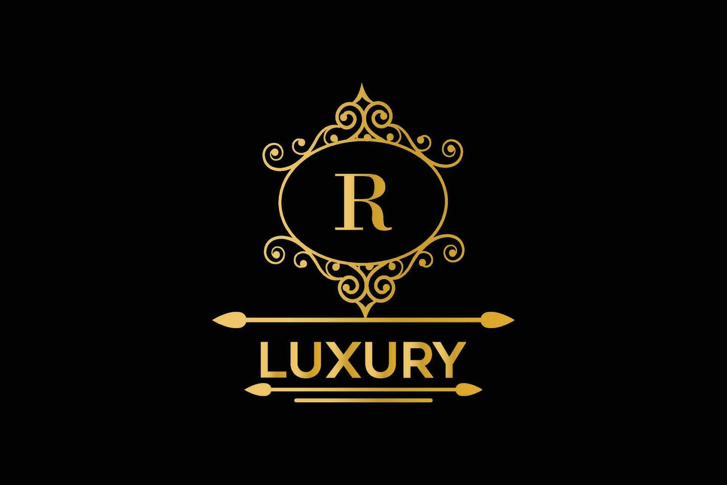 Luxury golden royal letter logo template. vector