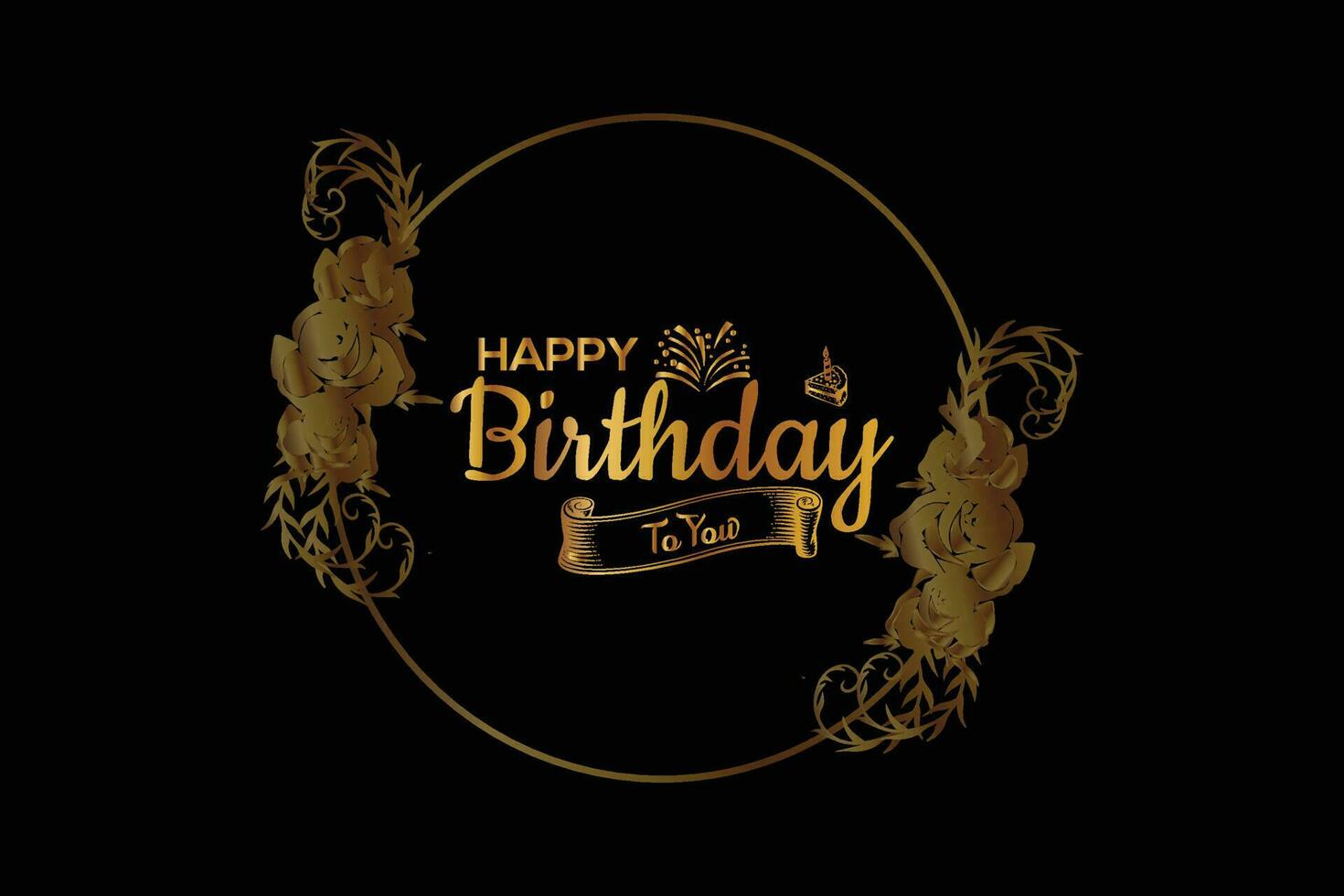 Happy birthday hand drawn lettering design template. vector