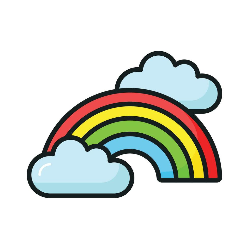 hermosamente diseñado icono de arco iris en editable estilo, prima icono vector