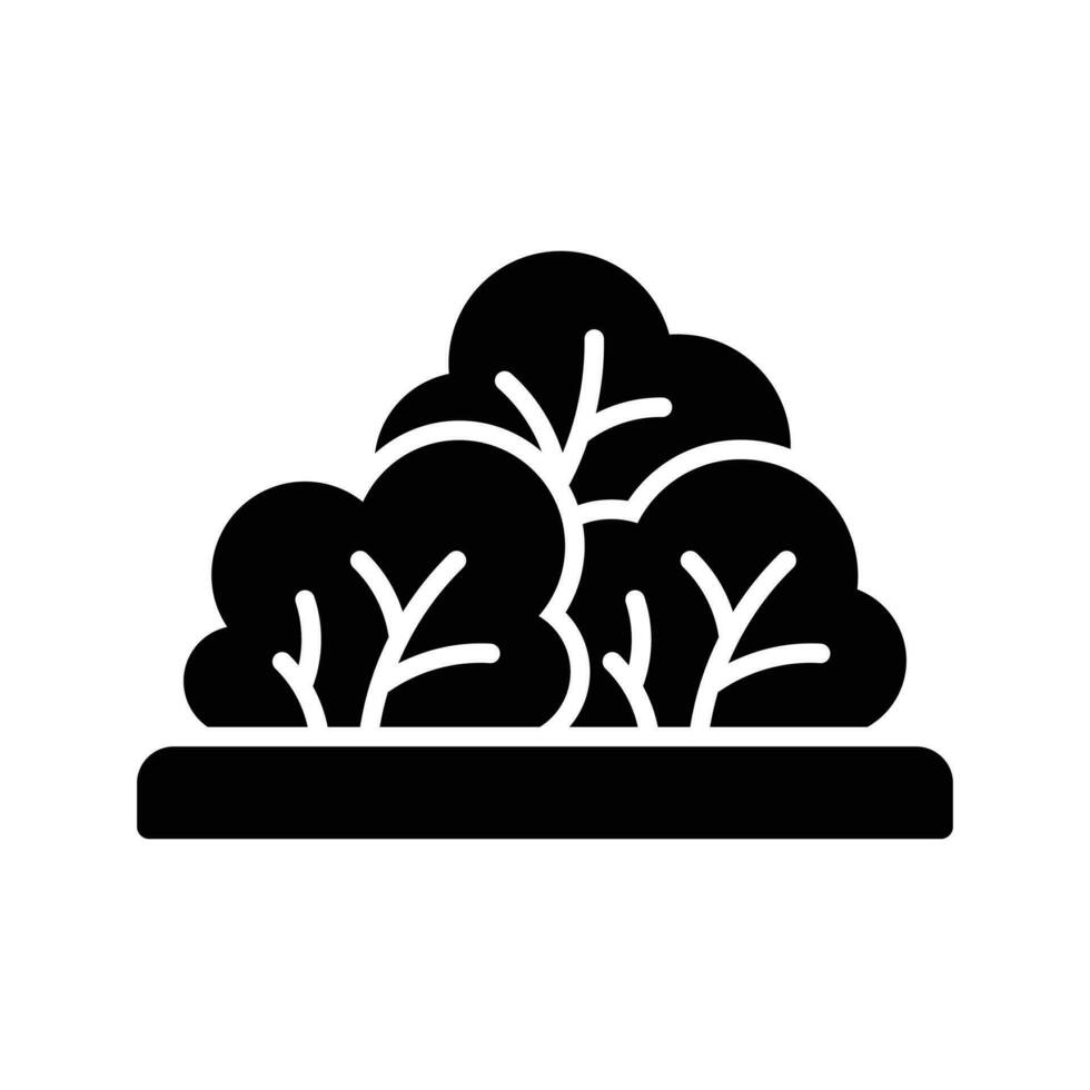 Green bushes vector design isolated on white background, high quality icon of greenery