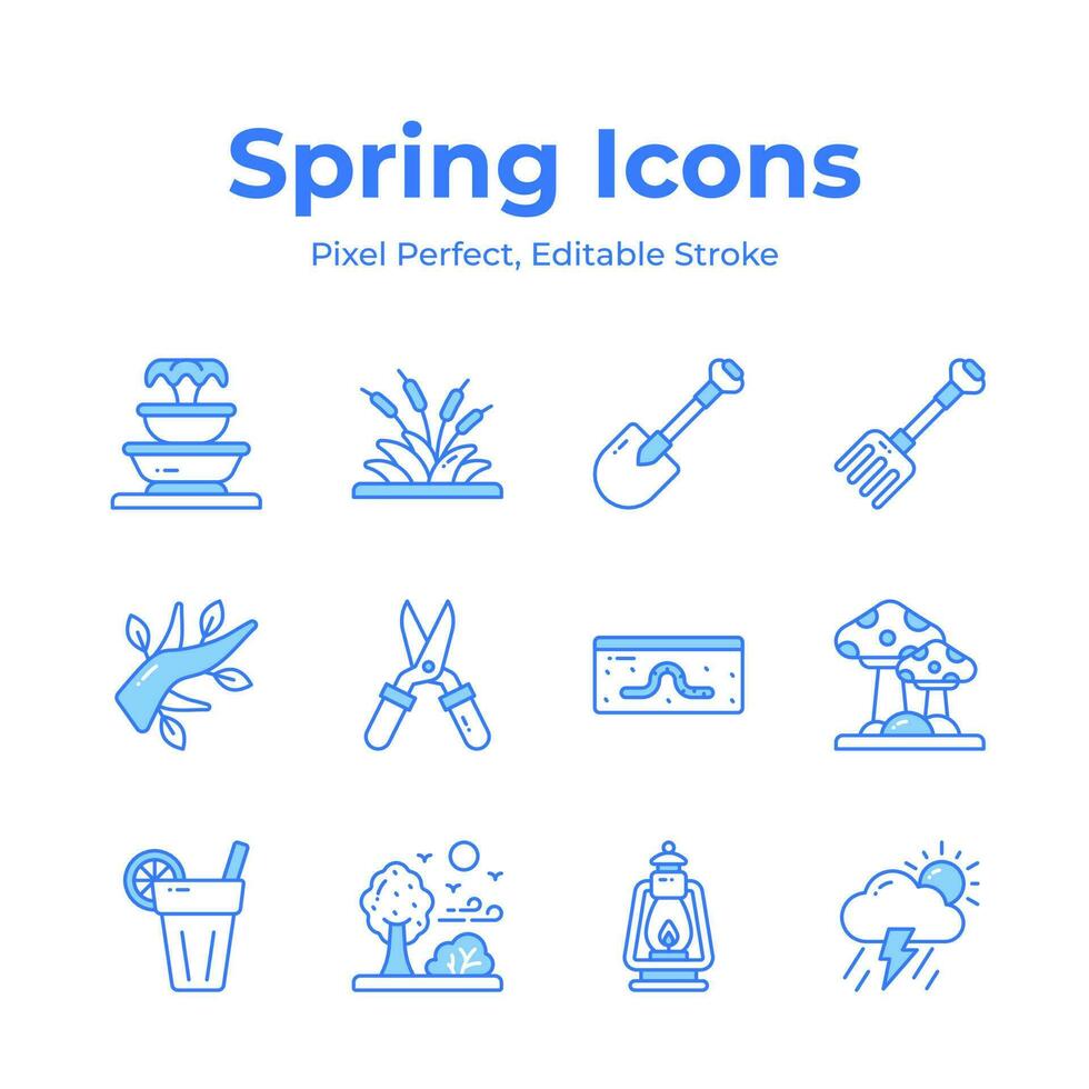 Take a look at this carefully crafted spring vectors, farming, gardening and agriculture icons set vector