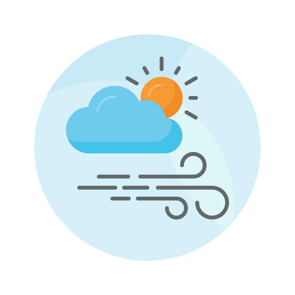 Sun with clouds denoting concept vector of weather in trendy style, premium icon