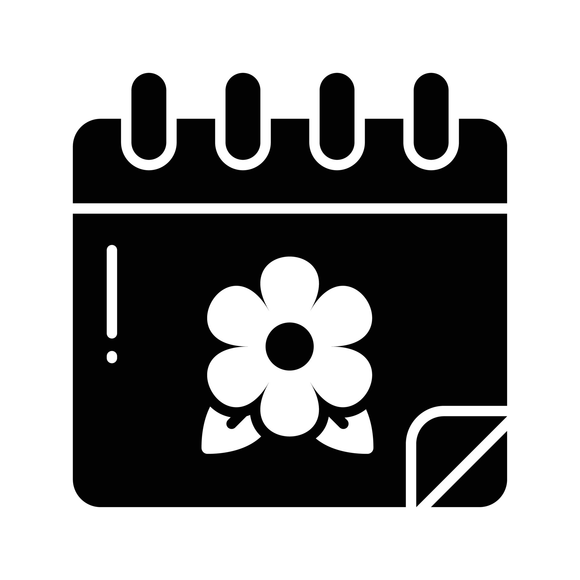 Flower on calendar denoting concept vector of spring calendar in