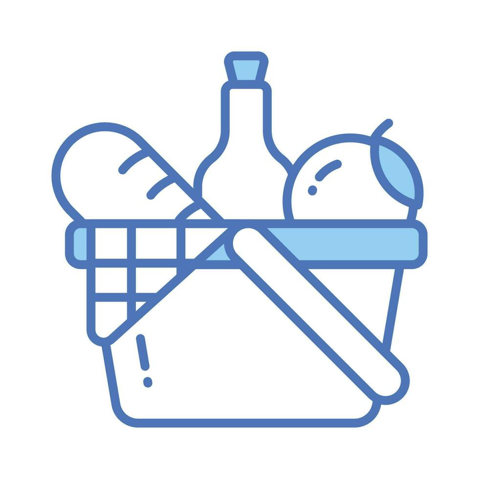 Grab this creatively designed icon of fruit basket in modern style, ready to use icon vector
