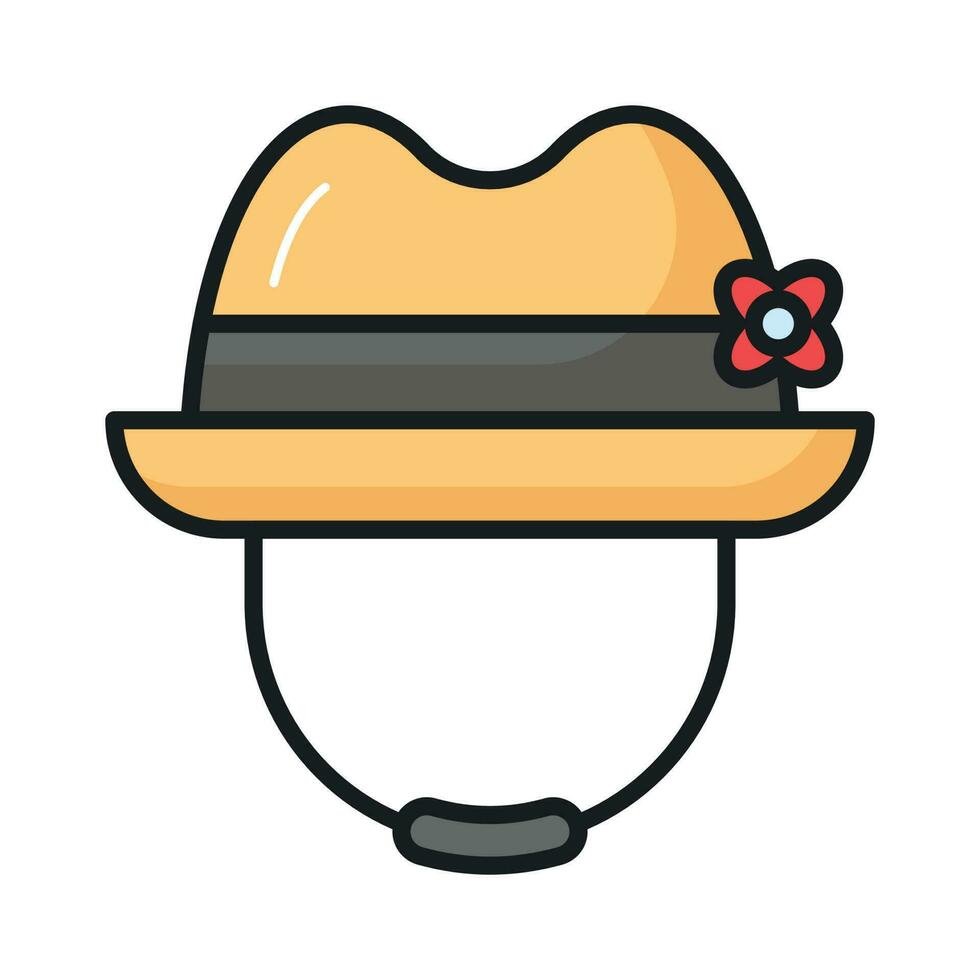 un increíble icono de sombrero en editable estilo aislado en blanco antecedentes vector